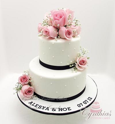 Alesya & Noe's wedding cake - Cake by Cynthia Jones
