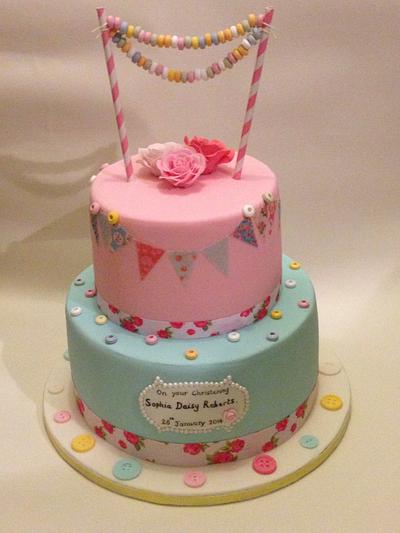 Vintage style christening cake - Cake by Gaynor's Cake Creations
