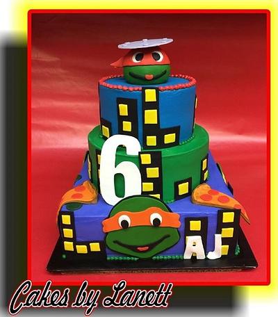 Ninja Turtle Tier Cake - Cake by Lanett