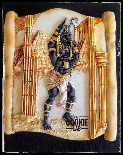 Anubis the god of afterlife..... Egypt Land of Mystery Collaboration - Cake by The Cookie Lab  by Marta Torres