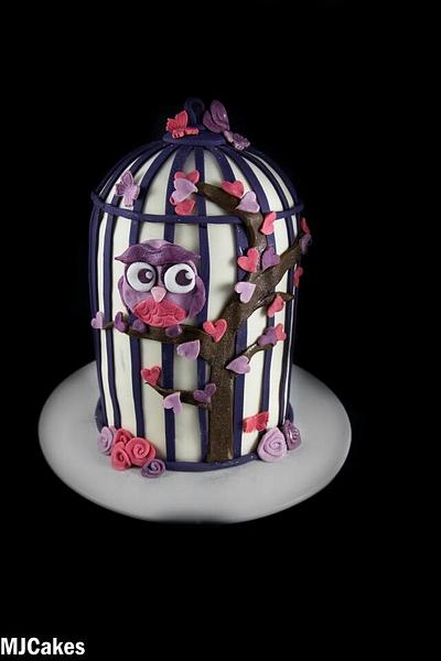 owl birdcage cake - Cake by melissa