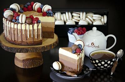 Triple chocolate mousse cake!..... - Cake by More_Sugar