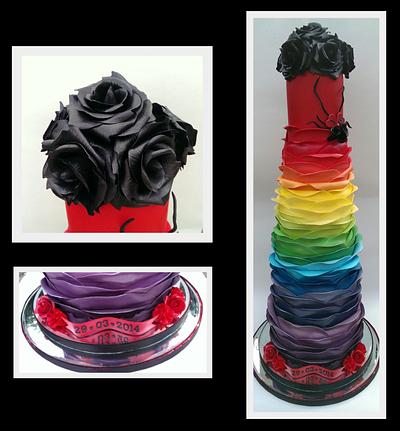 Rainbow Wedding Cake Silver Award Winner at Cake International - Cake by Chocomoo