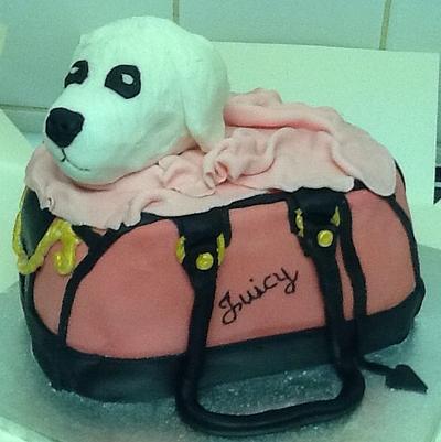 Dog in a bag cake  - Cake by Andypandy