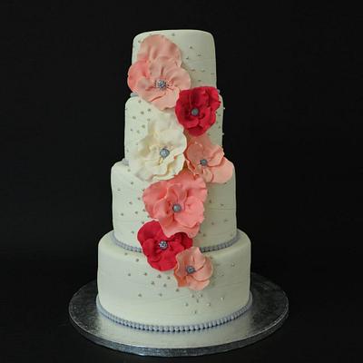 Couture Flower Wedding Cake - Cake by Une Fille en Cuisine