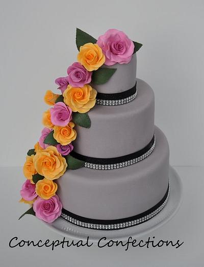 Cascading Roses  - Cake by Jessica