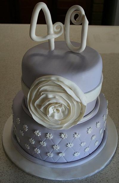 Lavender 40th Cake - Cake by Michelle Amore Cakes