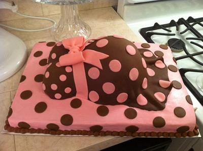 brown and pink baby bump - Cake by Christie's Custom Creations(CCC)