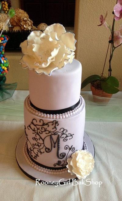 Lavender Tall Tier Vintage Flower Cake - Cake by Maria @ RooneyGirl BakeShop