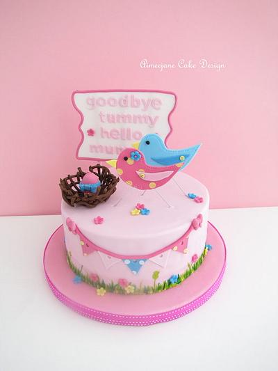 Birdy Baby Shower Cake - Cake by aimeejane