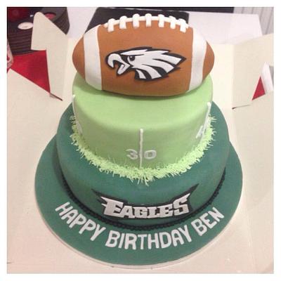 American football cake - Cake by The Ivory Owl Cake Company