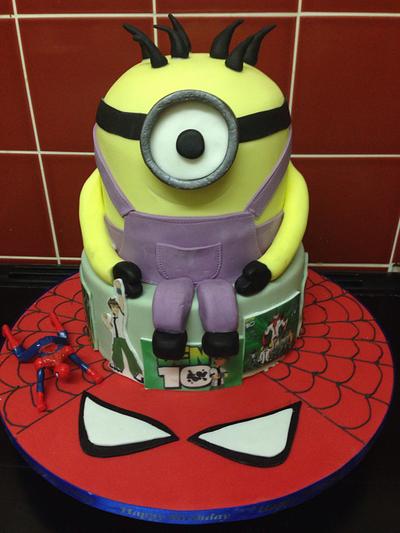 Spider-Man, Ben 10 & Minion cake - Cake by Savanna Timofei