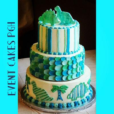 Dino Baby Shower Cake - Cake by Cakesburgh (Brandi Hugar)