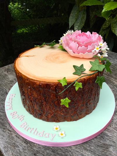 Tree Stump in Bloom - Cake by Canoodle Cake Company