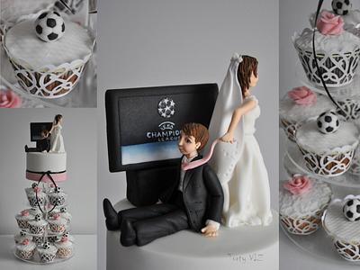 Football cake and cupcakes - Cake by CakesVIZ