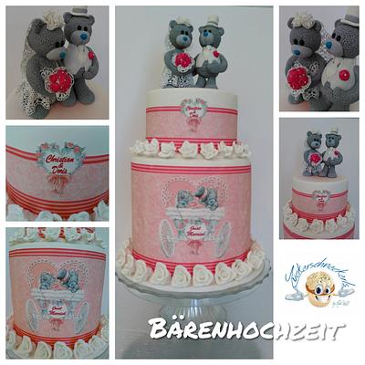 Wedding Cake Teddy Bear  - Cake by Michaela Wolf  Zuckerschneckerls Tortendeko und WECS.eU Lebensmitteldruck