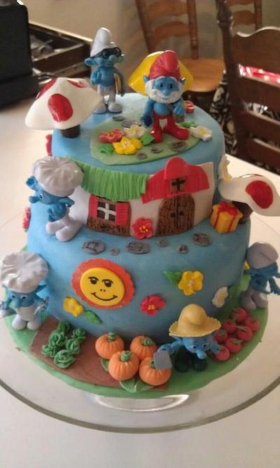 Smurf Birthday Cake for Audrey who turned 6 this Oct. - Cake by thecakeplate