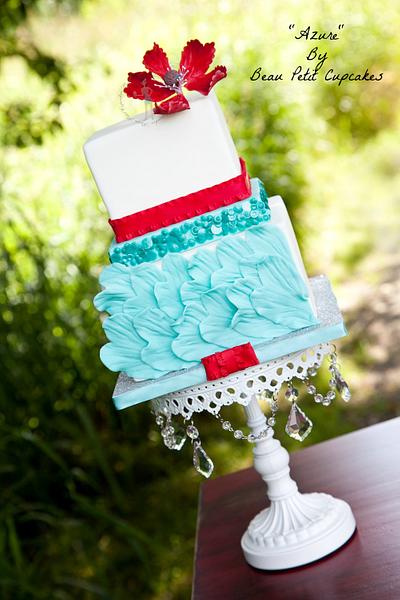 "Azure" - Love of Red and Aqua - Cake by Beau Petit Cupcakes (Candace Chand)