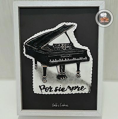 Piano cookie with frame - Cake by Gele's Cookies