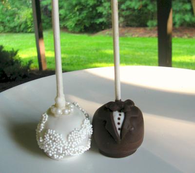 Bride & Groom Cake Pops - Cake by Sweet Creations