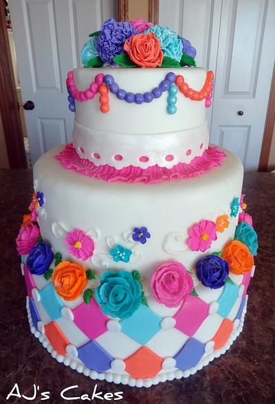 Pearls, Swirls and Diamonds - Cake by Amanda Reinsbach