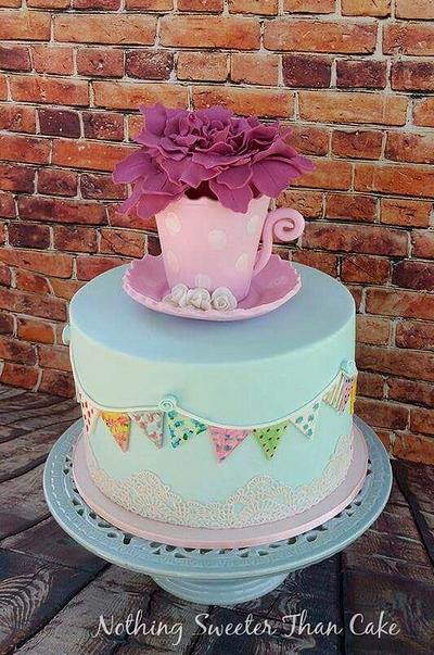 Bunting baby shower cake - Cake by Kylie @ Nothing Sweeter Than Cake