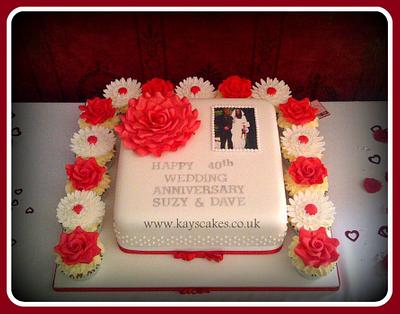 40th Wedding Anniversary - Cake by Kays Cakes