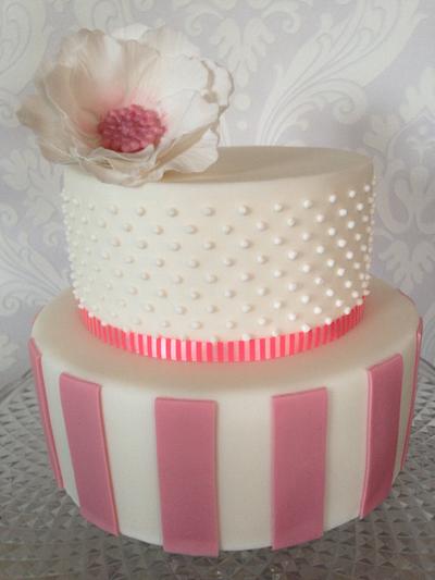 Spots & Stripes Wedding Cake - Cake by SallyJaneCakeDesign