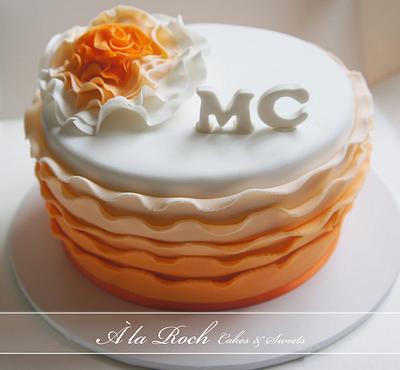 Orange Fondant Ruffle - Cake by alaroch