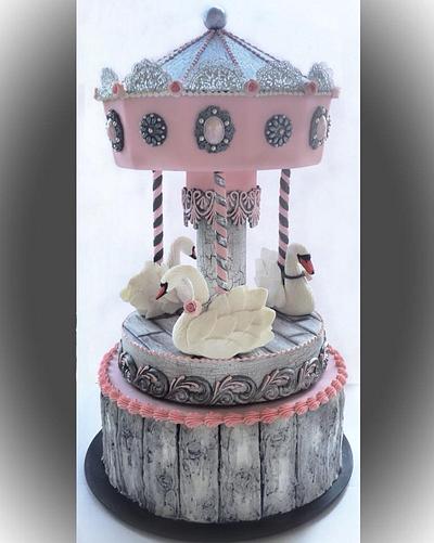 Swan carousel cake - Cake by Sveta