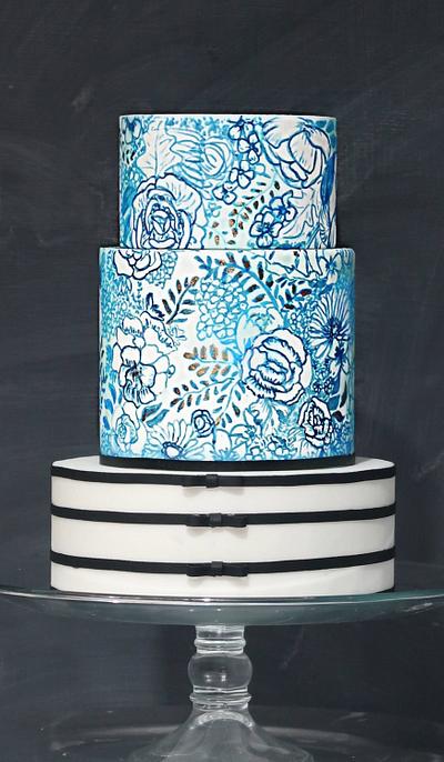 Blue China and Tuxedo Cake - Cake by Jackie Florendo