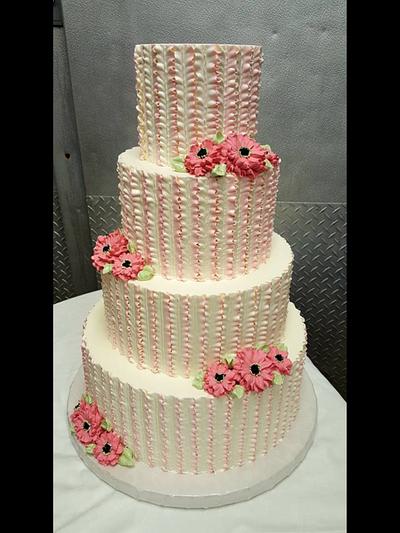 Butter cream ruffles wedding cake  - Cake by Ester Siswadi