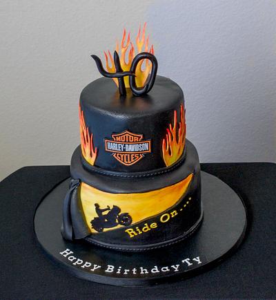 Harley Davidson Birthday Cake - Cake by RedHeadCakes