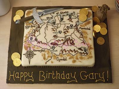 chocolate and marzipan skyrim map - Cake by SugarMagicCakes (Christine)