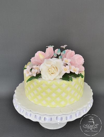Jubilee cake with flowers - Cake by Mina Avramova