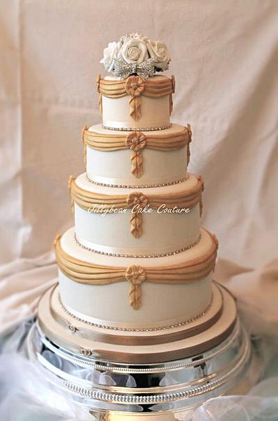 Gold vintage wedding - Cake by Jillybean Cake Couture