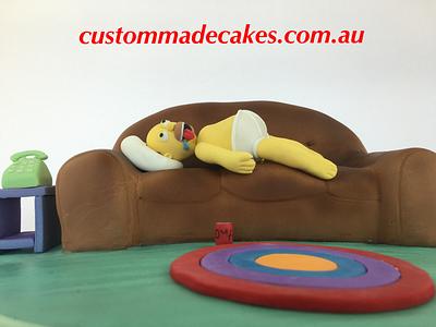 Homer Simpson Birthday cake - Cake by Custom Made Cakes