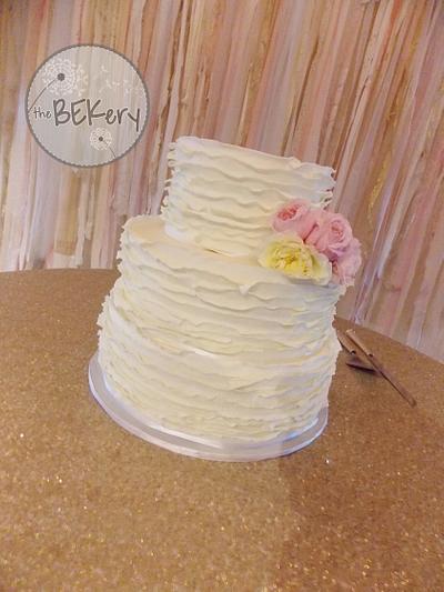 Ruffle Wedding Cake - Cake by Rebecca Landry