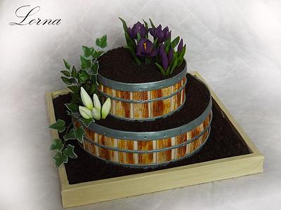 Flowerpots cake.. - Cake by Lorna