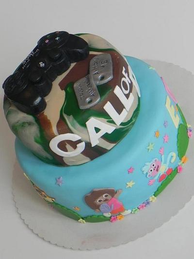 cake dora/ps3/call of duty  - Cake by cendrine