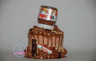 Nutella kinder drip cake - Cake by Torte Amela