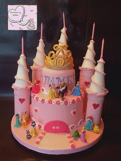 Disney princess castle cake and gum paste tiara - Cake by Emmazing Bakes