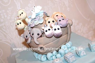 Noah's ark christening cake - Cake by Zoe's Fancy Cakes