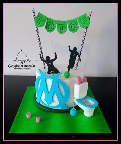 Olympique de Marseille cake (soccer cake) - Cake by Génoise et chocolat