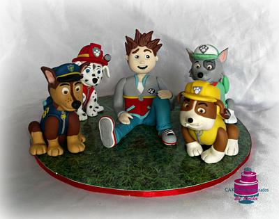 Paw Patrol sugar paste toppers - Cake by CakesByPaula