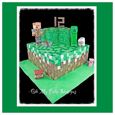 My first Minecraft cake With the angry villager  - Cake by Oh My Cake Designs