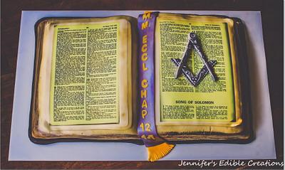 Open Bible Cake for Masonic Lodge Dinner - Cake by Jennifer's Edible Creations
