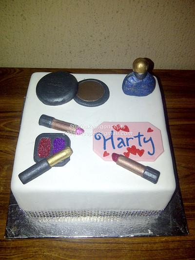Girl make-up cake - Cake by BakedQoncepts(Olanike)