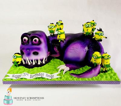Minions and T-Rex  - Cake by Iwona Sobejko