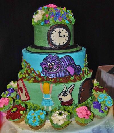 Alice In Wonderland tiered ALL Buttercream - Cake by Nancys Fancys Cakes & Catering (Nancy Goolsby)